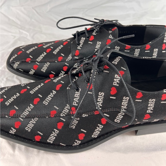 BALENCIAGA I Love Paris Men's Black Canvas Laces Up Marked as 42 9US - Picture 6 of 14